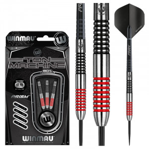 Winmau Ton Machine 80% Tungsten Kırmızı & Siyah Çelik Uçlu Dart Oku