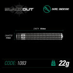 WINMAU BLACK OUT %90 TUNGSTEN 22 GRAM 