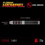 WINMAU FLORIAN HEMPEL %90 TUNGSTEN 23 GRAM 